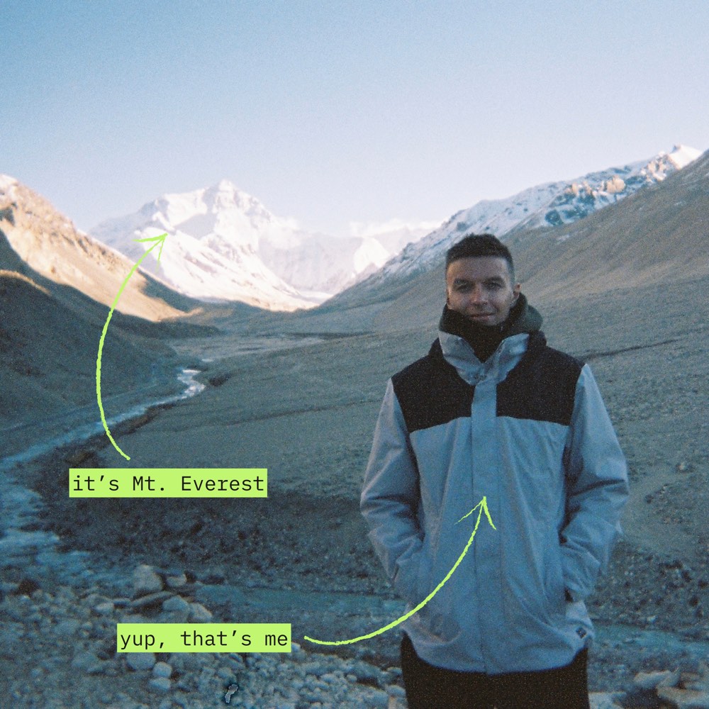 Ignas Puluikis at Everest Base Camp, Tibet