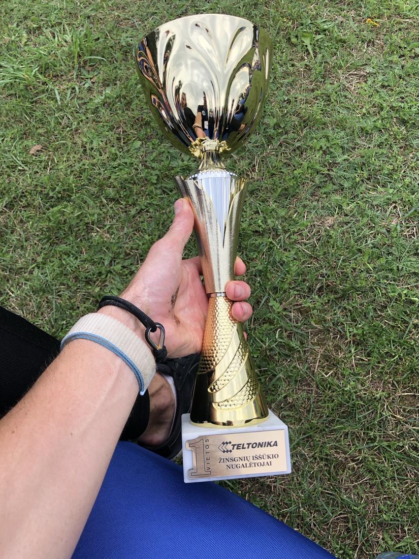 First-place trophy from Teltonika&rsquo;s step challenge