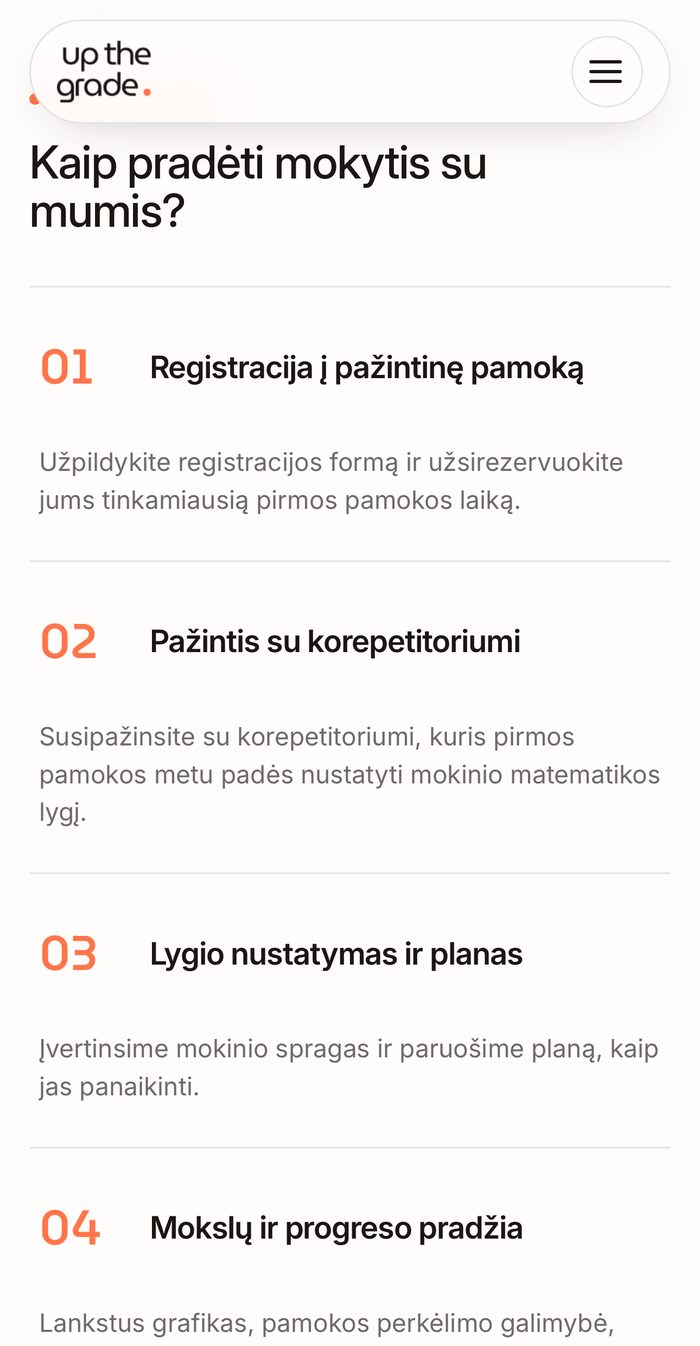 Upthegrade &ldquo;How to start&rdquo; section on a phone